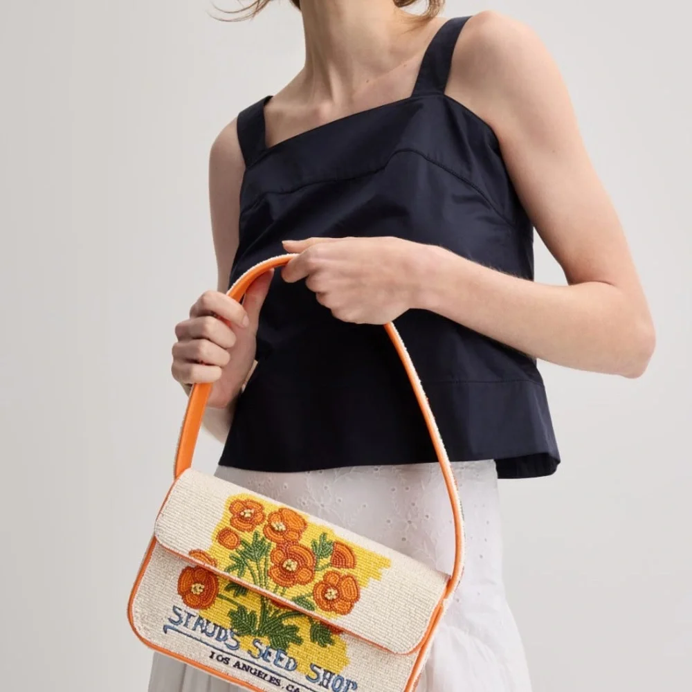 STAUD Tommy California Poppy Beaded Bag - Picture 9 of 9
